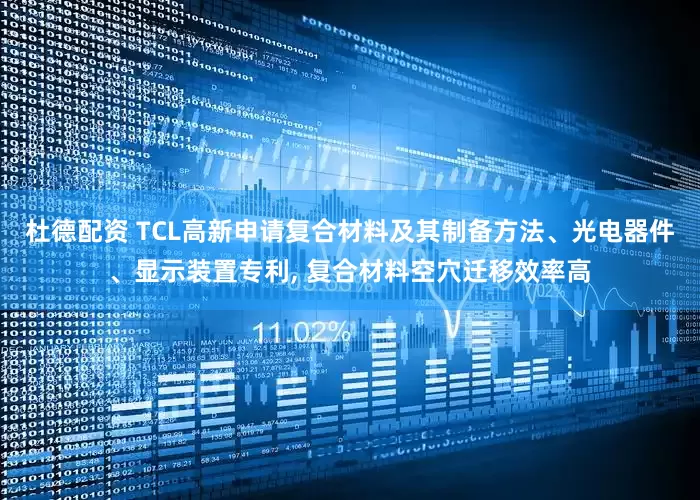 杜德配资 TCL高新申请复合材料及其制备方法、光电器件、显示装置专利, 复合材料空穴迁移效率高